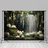 Aperturee - Aperturee Natural Flower Plant Waterfall Landscape Backdrop